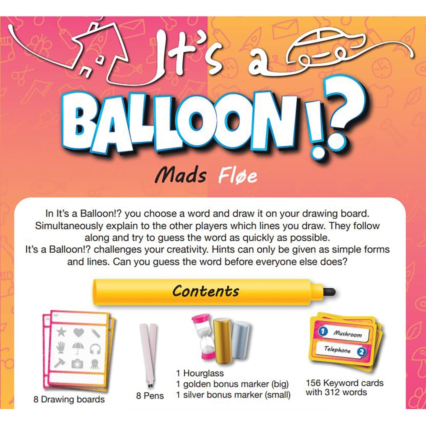 Rio Grande Games: It'S A Balloon - Word Guessing Drawing Game, Hilarious Party Game, Interactive Family Game, Ages 8+, 3-8 Players, 15-30 Min