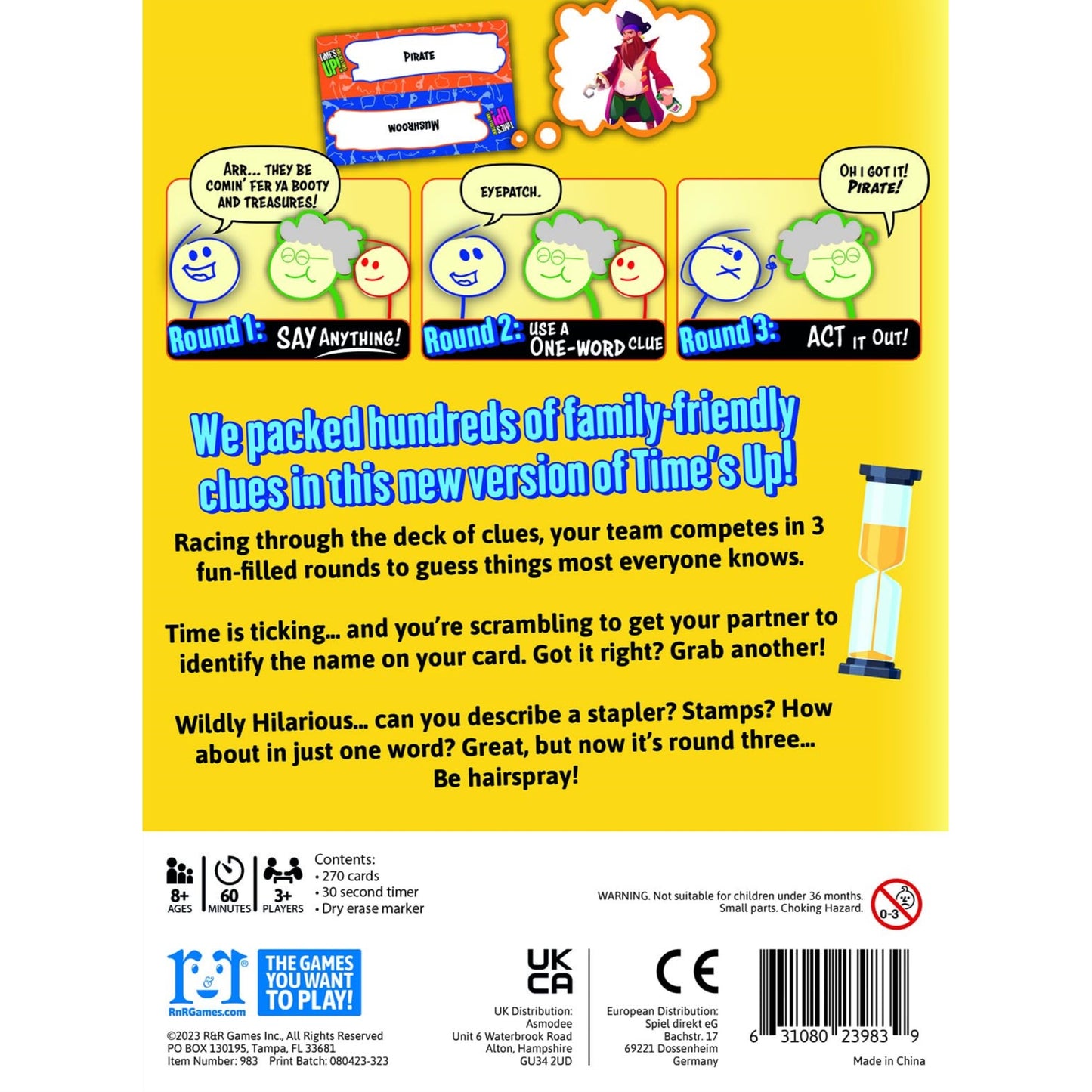 R&R Games Time’s Up! Party Game for Adults & Kids - Fun Family Night Activity, Multicolor