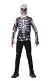 Fortnite Skull Trooper Teen Costume Top & Hood - 9-10 Yrs