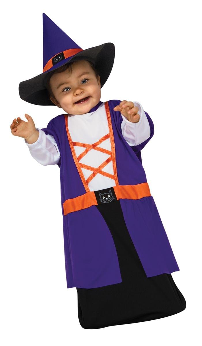 Purple & Orange Witch Costume Baby Bunting Newborn 0-9 Months
