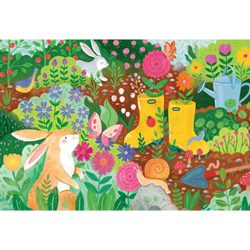 Rabbit Garden 100 Large Piece Jigsaw Puzzle Cobble Hill