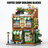 City Street View Coffee Shop Modular Building Blocks, MOC Architecture Bricks Set, DIY Town Life Model Toys for Kids & Adults