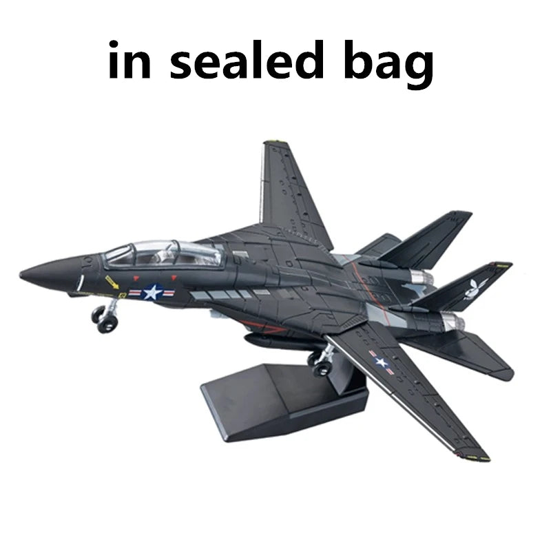 1:72 Creative Military Series Building Blocks New Black F14 Panda Multi Purpose Supersonic Fighter Model Toys For Kids Xmas Gift