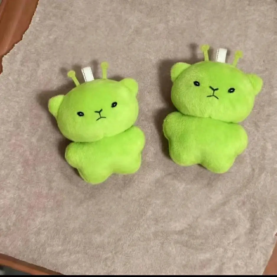 1/12pcs Cartoon Mini Alien Cat Plush Doll Green Space Cat Pendant Portable Keychains Bag Decoration Trendy Toys Surprise Gifts