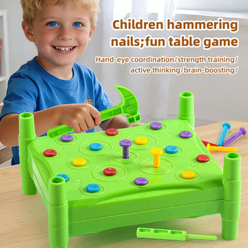 1set / Hammer Nails Toys Montessori Fine Motor Training Color Cognition Sensory Educational Game Autistic Therapy Toys for Kids