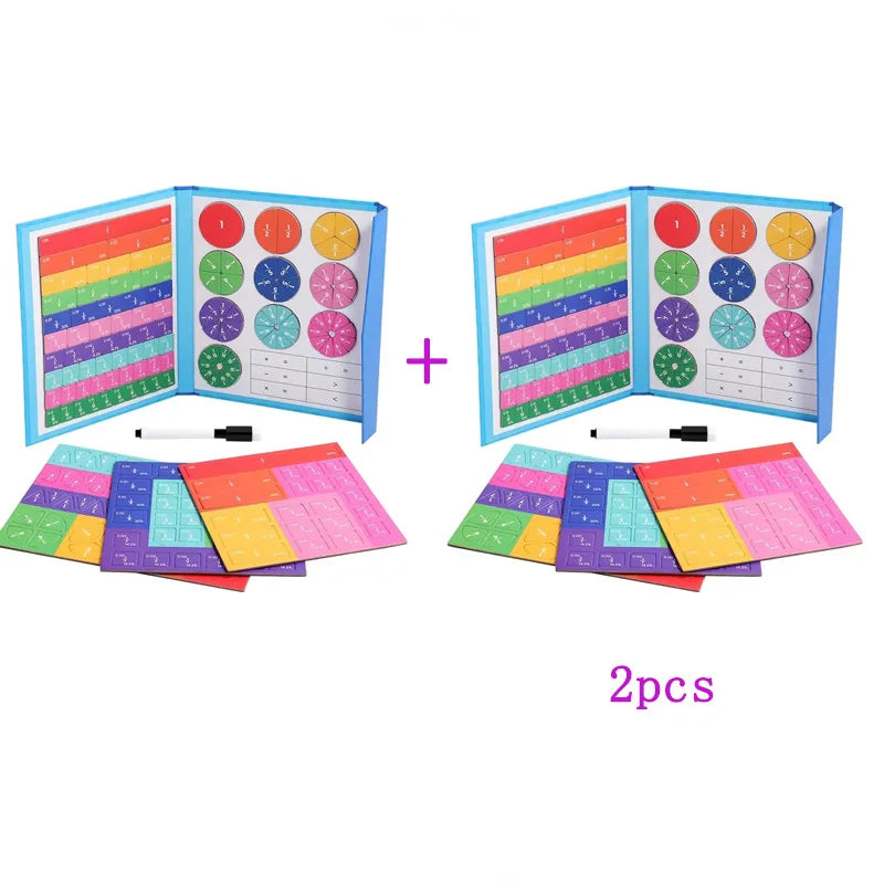 Children Magnetic Fraction Learning Math Toys Wooden Fraction Book Set Parish Teaching Aids Arithmetic Learning Educational Toys