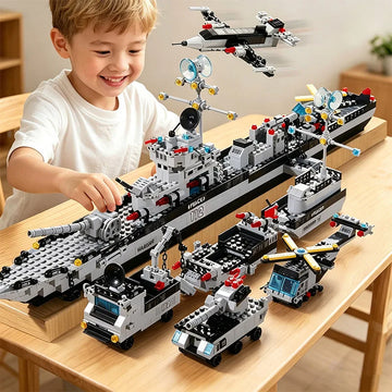 65CM Giant Navy Warship Building Blocks Ship Model 6 in 1 Multi Form Battleship Assembly Toy for Boys Children Birthday Gift