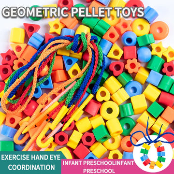 Beaded DIY Puzzle Bracelet – Educational Geometry Shape Toy for Kids