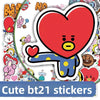BT21 cartoon cute 50pcs stickers kawaii for boys and girls fans support merchandise DIY decoration anime merchandise wholesale
