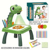 Children's Projection Painting Table, Pony Shape, Graffiti Drawing Board, Electric with Music, Wipeable Drawing Board, Baby Earl