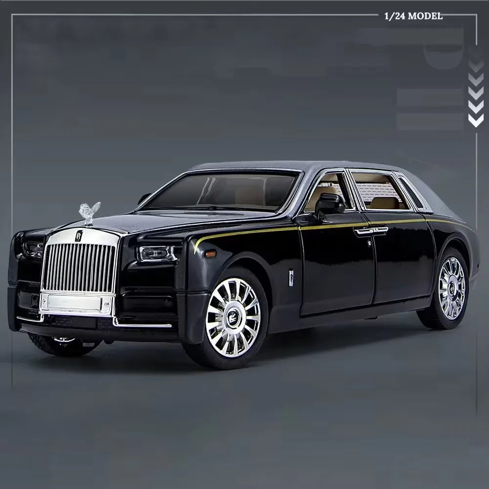 1/24 Rolls Royce Phantom Diecast Toy Cars Model Simulated Pull Back Limousine Zinc Alloy Metal Toy Car for Kids Gifts Collection