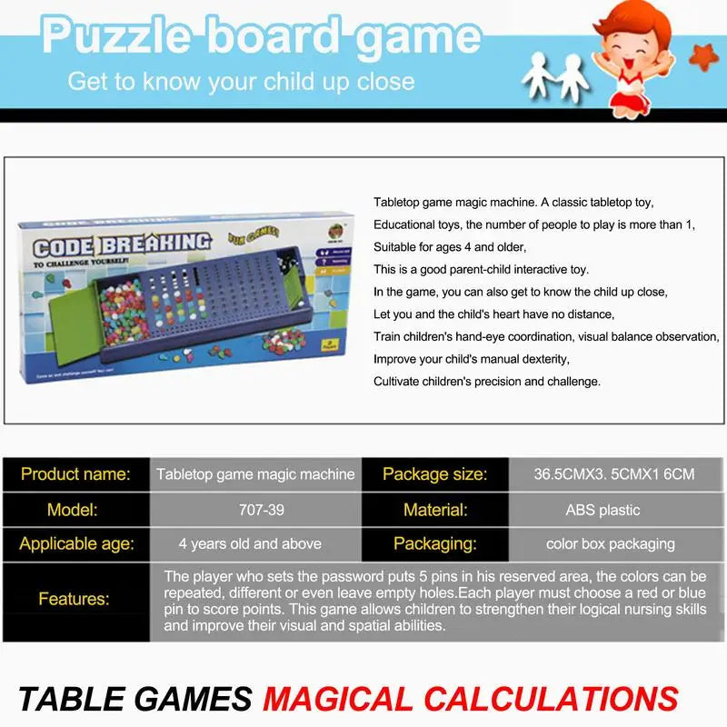 Creative Code Breaking Tabletop Game Family Puzzle Board Game Party Game Toys Family Interactive Toy Board Improve Intelligence