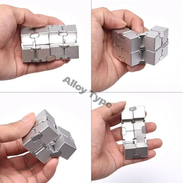 Alloy&Plastic Infinity Cube Fidget Toy Ultra-Durable Sensory Stress Reliever for Adults & Kids Anxiety Relief Gift