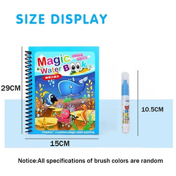 NEW Children Animal Cartoon Painting Book Magic Water Book with Water Pen for Kids Birthday Christmas New Year Gift for Kids