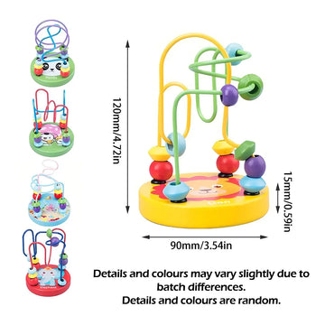 Wooden Roller Coaster Toy – Colorful Educational Bead Maze for Kids