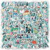 50pcs Hatsune Miku sticker pack cartoon anime VOCALOID DIY for suitcases notebooks cups waterproof stickers graffiti toys gifts
