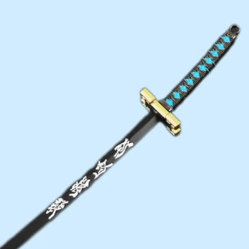 5.9inch Demon Slayer Tokito Muichiro Metal Katana Sword Original Samurai Katana Sabre Ninja Knife Cosplay Accessories Prop Toy