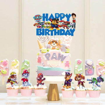 PAW Patrol Cake Topper Dog PAW Party Happy Birthday PAW Patrol Cupcake Decoration Baking DIY Supplies PAW Patrol party Favors