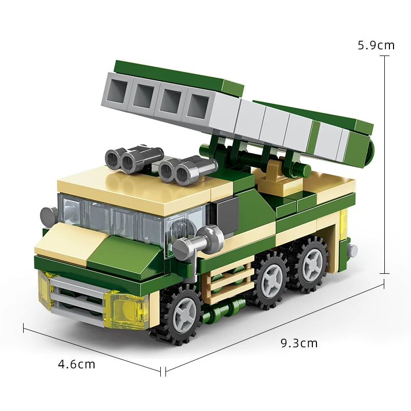 MOC Tank Anti Aircraft Guns Anti-Aircraft Missile Fighter Jets War Military City Vehicle Car Building Blocks Model Bricks Sets