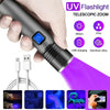 395nm UV Flashlight Blacklight USB Rechargeable Zoomable UV Light Ultraviolet Flashlight for Pet Urine Detector Resin Curing