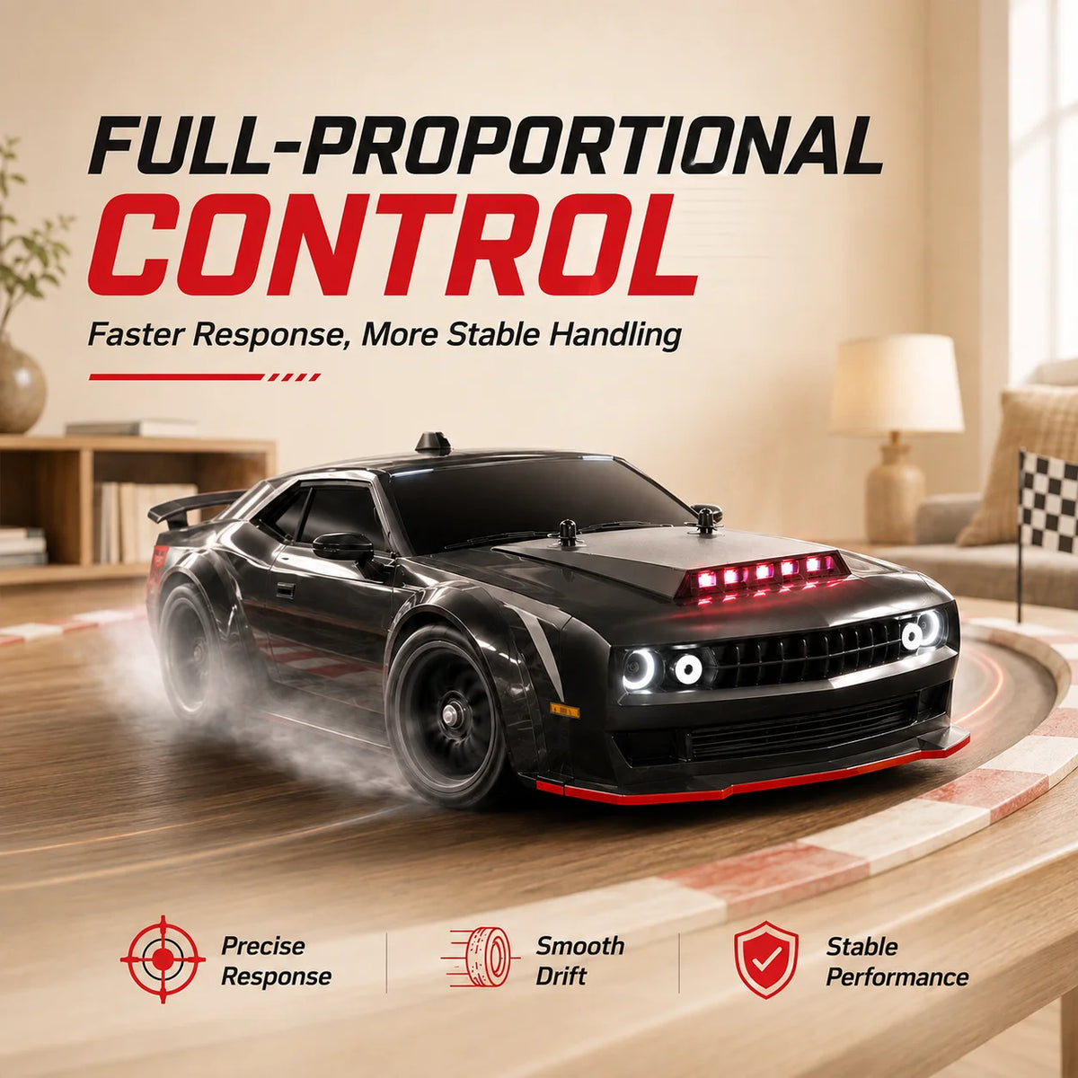 ZNLYRION Remote Control RC Drift CarToy SG216MAX 4WD 1:16 Scale 2.4G Brushless Racing Car With LED Lights for Adults