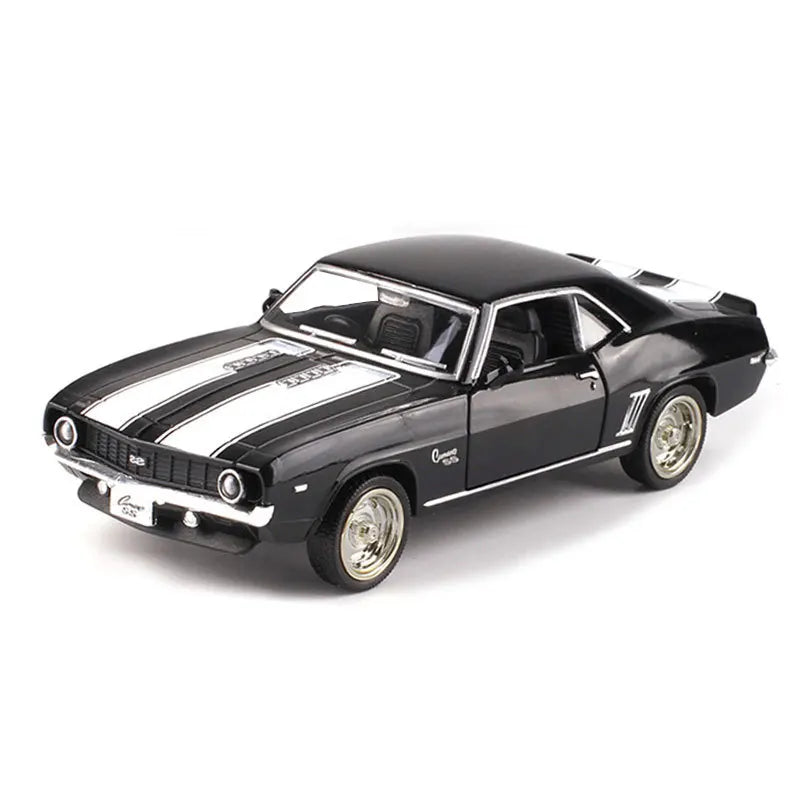 1:36 USA 1969 Alloy Car Model Vintage Matte Black Diecast Metal Car Model Toy For Collection Gift A318