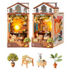 Rolife DIY Book Nook Kit Sunset Isle Bookends Wooden 3D Puzzle Model Building Kit for Bookshelf Decor Gift for Adult Book Lovers