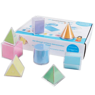 8 Transparent Geometric Solids Perspective Demonstration Model Textbook Version Math Learning Tool Montessori Educational Toy