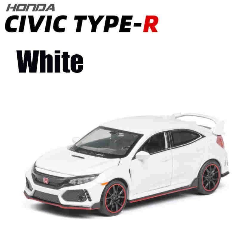 1:32 Honda CIVIC TYPE-R Alloy Diecast Toy Cars Model Simulated with Sound Light Vehicles Collection Toys Children Birthday Gifts