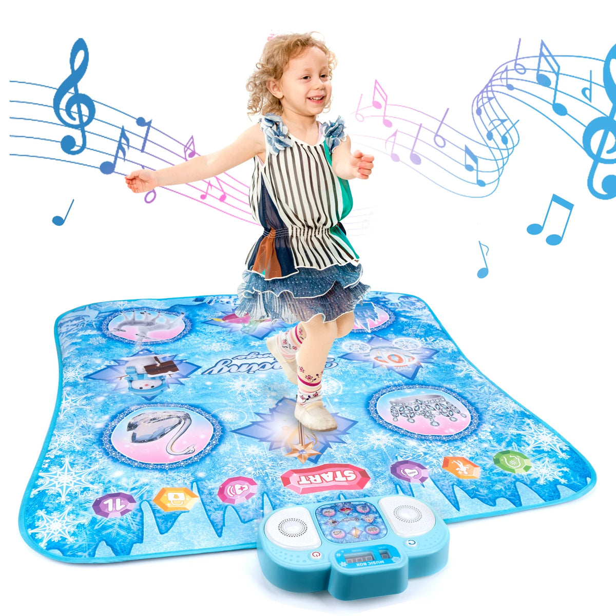 90x90cm Music Play Mat Educational Toys For Kids Large Elecrtic Dancing Mat With Lights Keyboard With 3 Game Modes Sport Toys