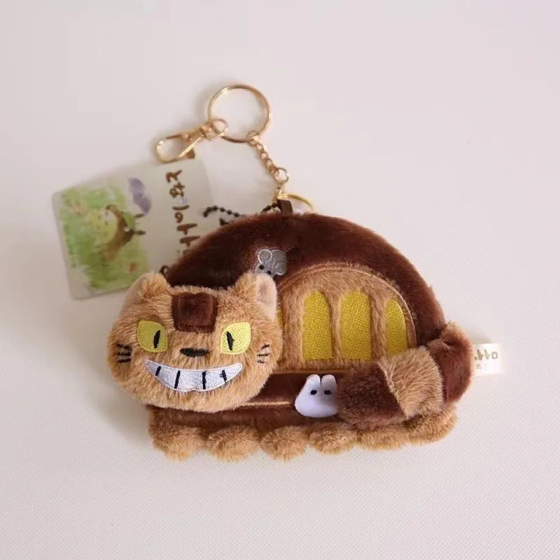 Cartoon Anime Big Cat Bus Coin Purse Small Shoulder Bag Cute Plush Card Holder Pendant Doll Gift