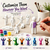 Hide & Blend Blank Little People Sculpture Kit, 8 Poses Paintable Mini Human Figurines, 3D Printed DIY Model for Home Decoration