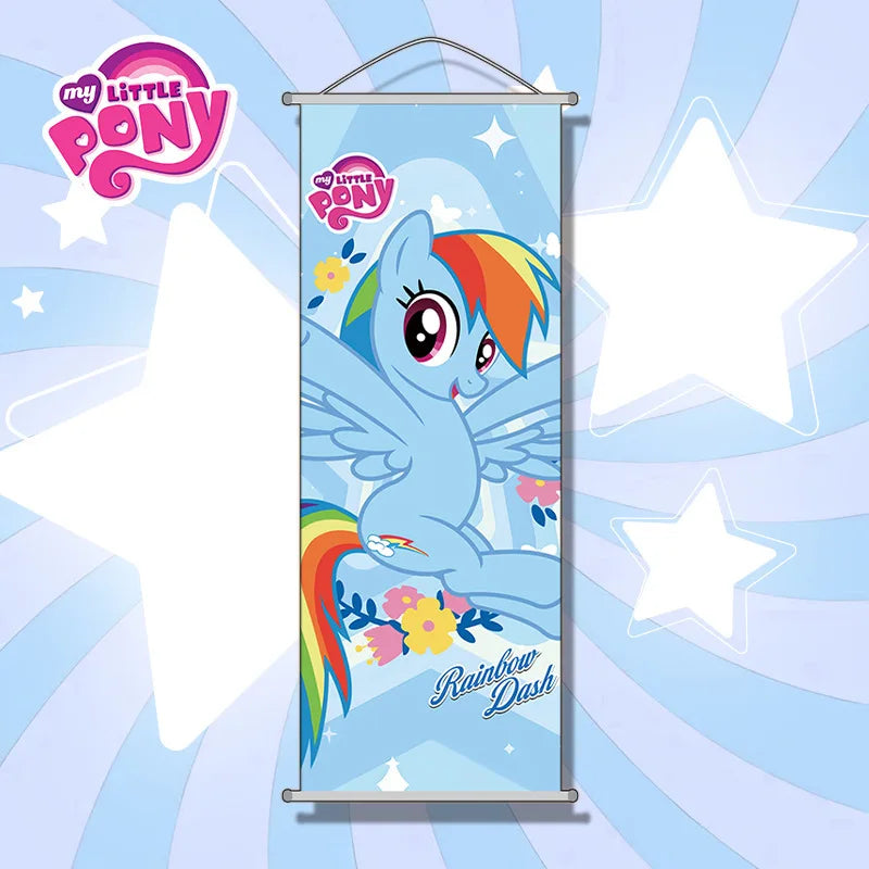 My Little Pony Hanging Paintings Cartoon Pinkie Pie Poster Holiday Decoration Anime Merchandise Long Scroll Festival Gift