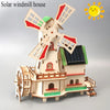Solar windmill houses, children's DIY handcrafted assembly models, 3D wooden jigsaw puzzles, educational science experiments