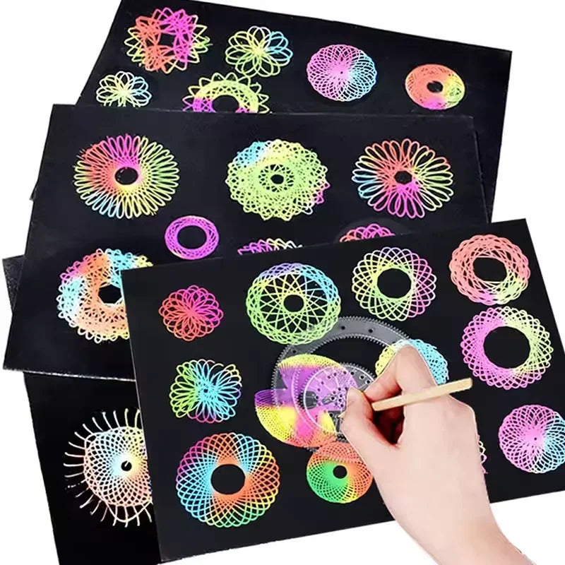 22pcs Spirograph Drawing Kaleidoscope Ruler Set Geometry Ruler Math Roulette Drawing Tool Learning Drawing Toy Art Tool