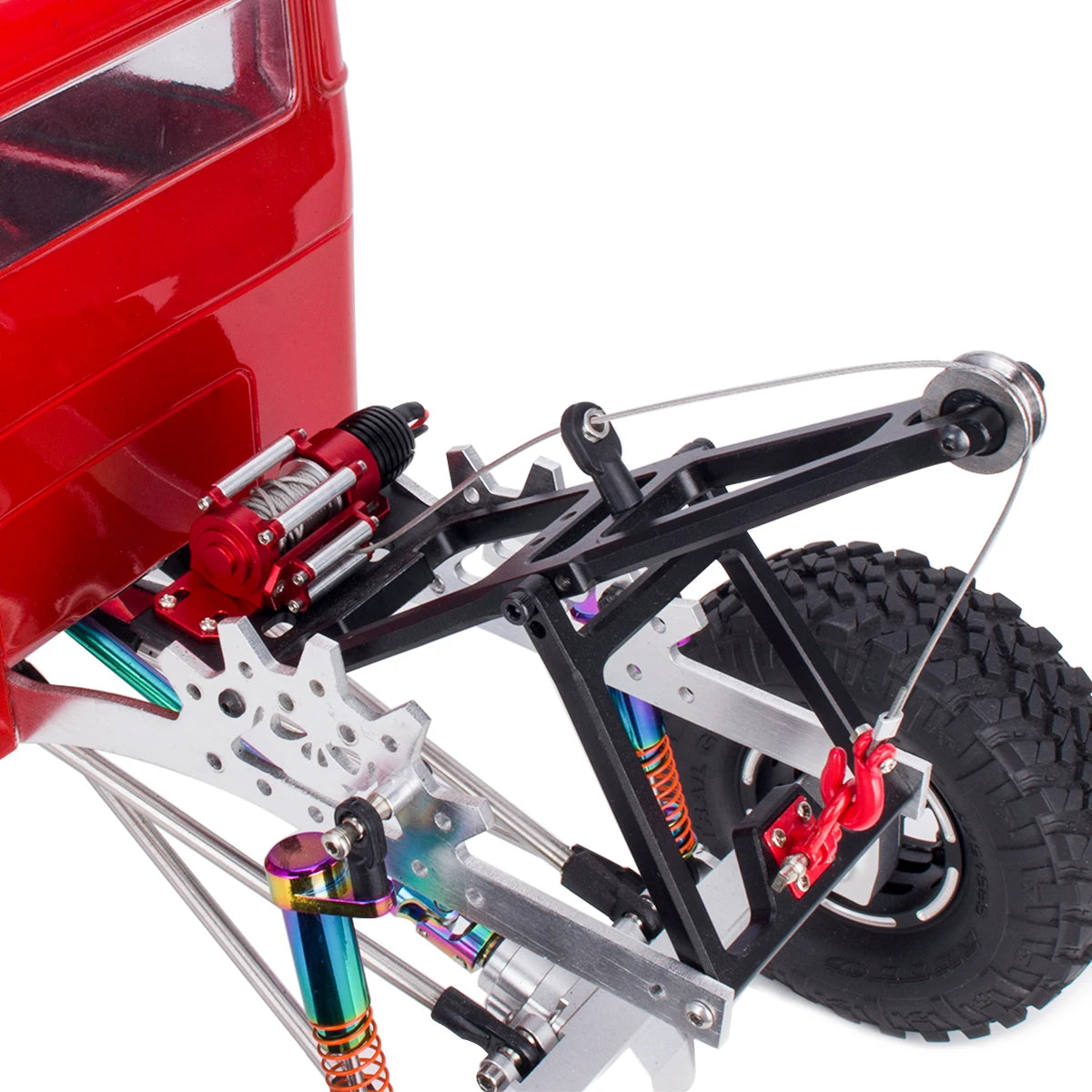 Metal Steel Wired Automatic Simulated Winch for 1/10 Crawler Car TRX4 TRX6 SCX10 II III RBX10 D110 D90 Wrangler CC01 TF2