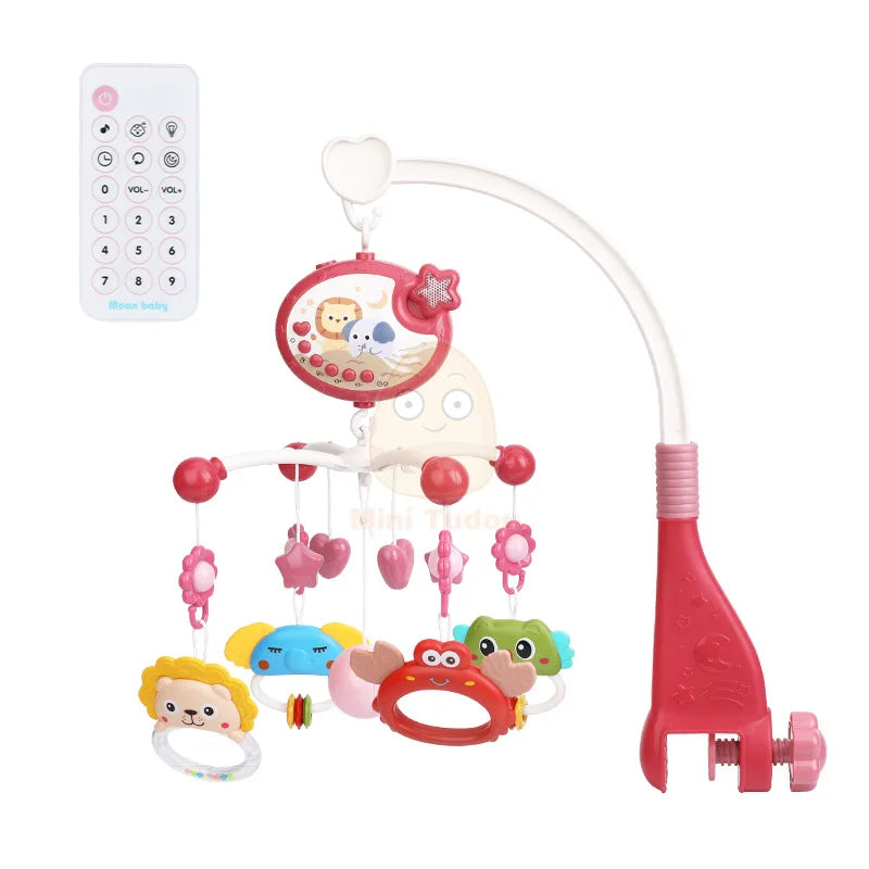 Baby Crib Mobile Rattle Toy For 0-12 Months Infant Rotating Musical Projector Night Light Bed Bell Educational For Newborn Gift
