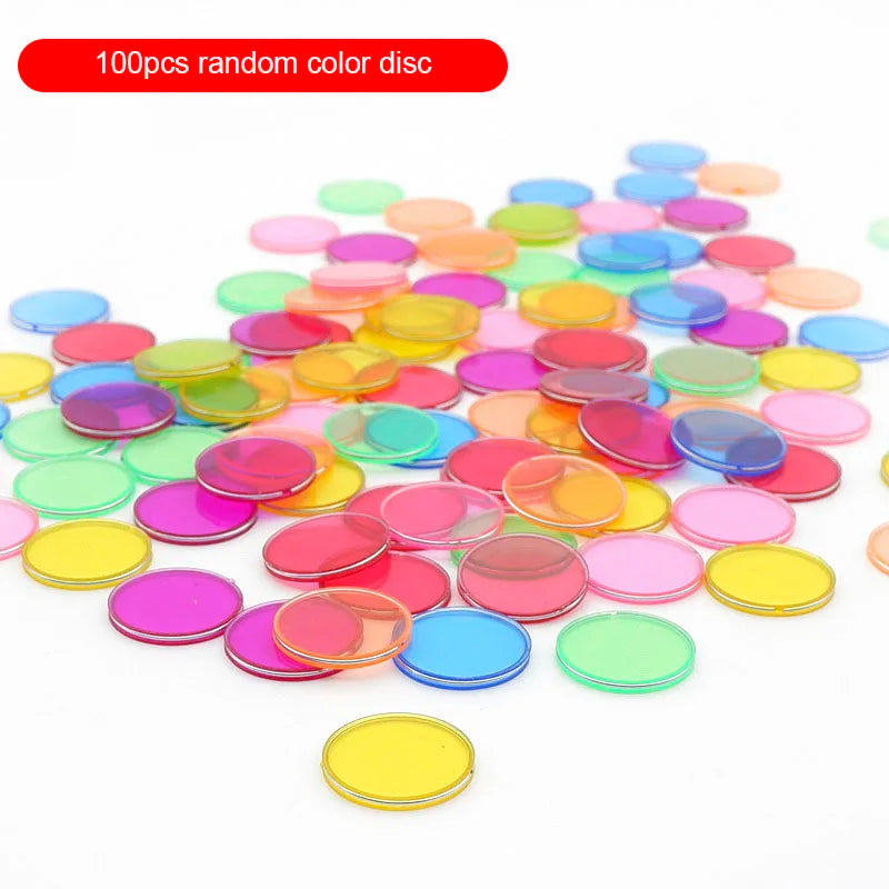 Plastic Color Magnetic Circular Sheet Stick Physics Science Magnetic Experiment Game Montessori Color Learning Teaching Aid