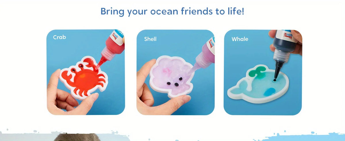 JOYFY Aqua Elf Water Gel Kit Magic Fairy Water Toy Kit with 10 Magic Gels 12 Sea Creature Molds for Presents Birthday Gifts
