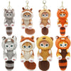 Kawaii Keychain Pendant Cartoon Mofusand Shark Cat Cross-Dressing Doll Backpack Decor Toys