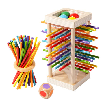 Educational Toy - Desktop Dice And Stick-Pulling Game Pizza Tower Parent-Child Interactive Thinking Training