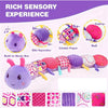 Baby Musical Caterpillar Plush Toy with Crinkles and Rattles Sensory Learning Toy for 0+ Months Infants Newborn Boys and Girls