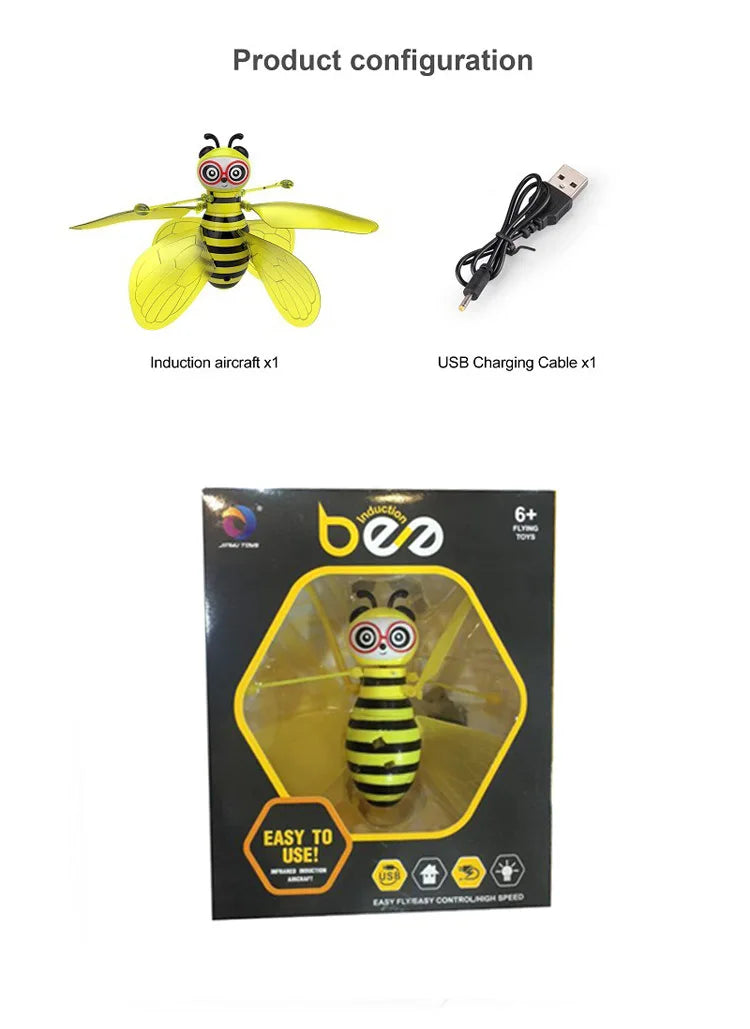 Little Bee Flying Vehicle Aircraft Gesture Sensing Vehicle Flying Helicopter Lights Children's Toys Birthday Gift Christmas