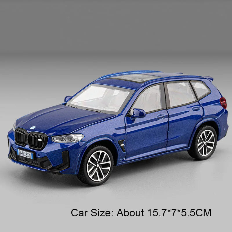 1:32 X3M 320i Toy Sports Car Model Pull Back Sound Light Doors Opened Alloy Diecast Miniature Vehicle Models Ornaments Gifts