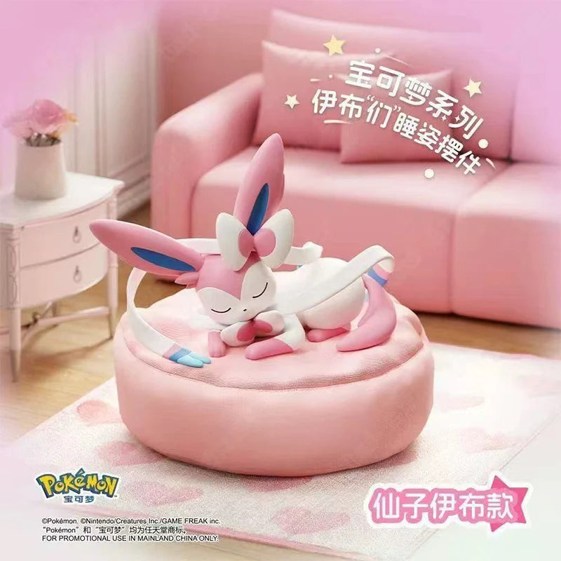 Authentic Pokémon Blind Box Eevee Glaceon Jolteon Sylveon Vaporeon Leafeon Cartoon Doll Ornament Handmade Children's Toy Gift