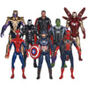 8pcs 18CM Avengers Collection Iron Man Spider Man Thanos Spider Captain Thor Hulk Transfiguration Action Decoration Toy Gift
