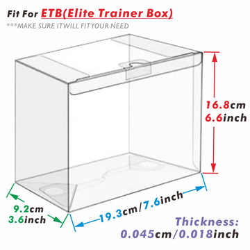 5/10PCS PET Elite Trainer Box Case Protectors Clear Display Case - 0.45mm Thick ETB Case Compatible with Elite Trainer Boxes