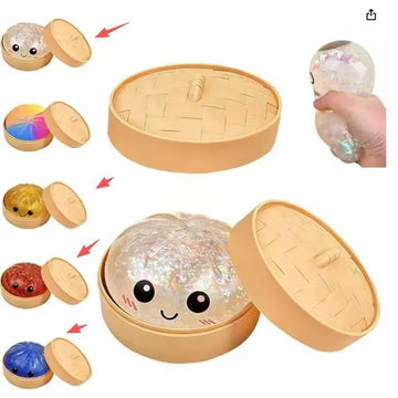 2026 New 8.5cm Glitter Dumpling Glitter Dumpling Squishy with Box Dumplings Sensory Squeeze Toy for Stress Relief S