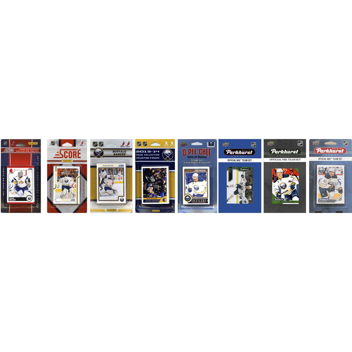 NHL Buffalo Sabres 8 Different Licensed Trading Card Team Sets