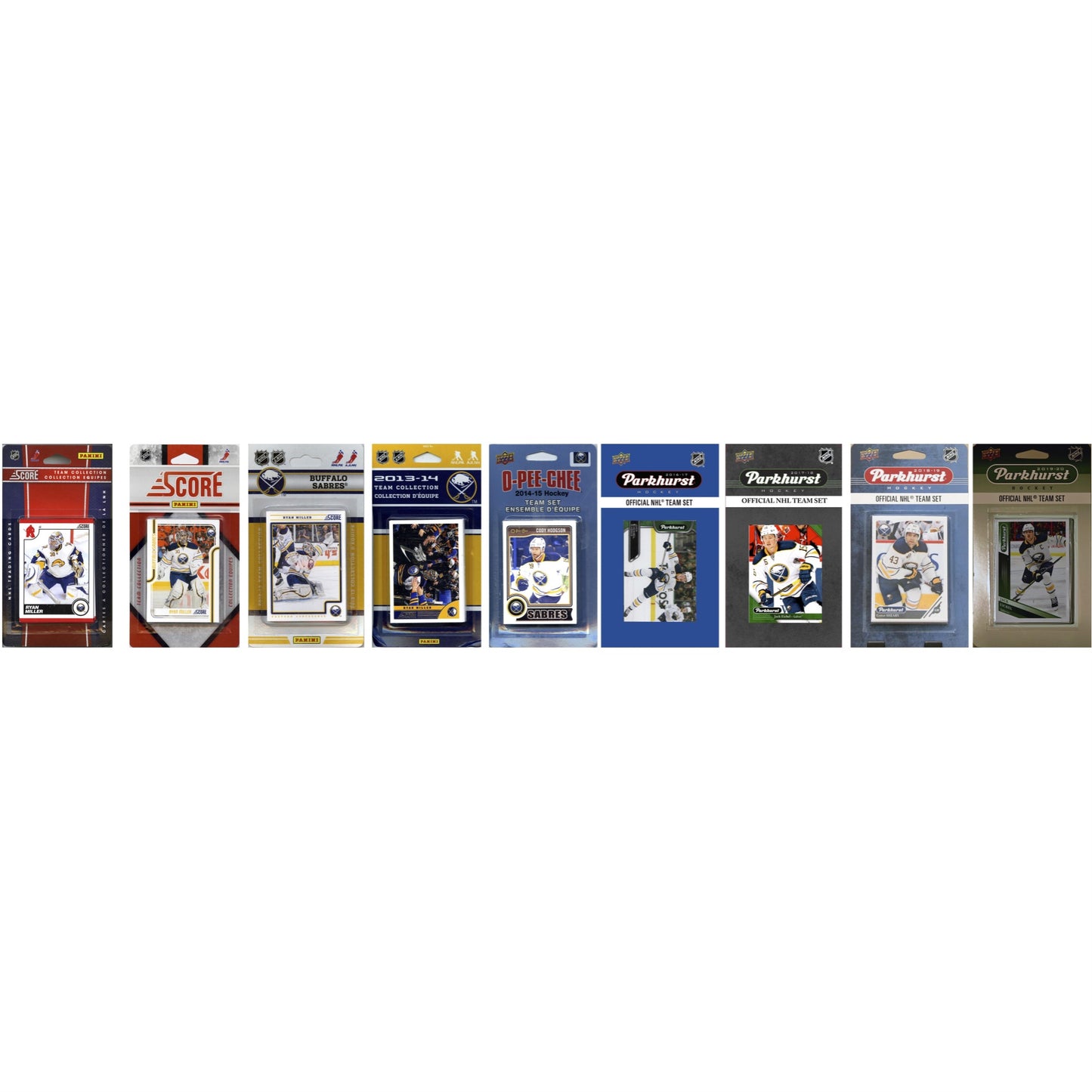 NHL Buffalo Sabres 9 Different Licensed Trading Card Team Sets